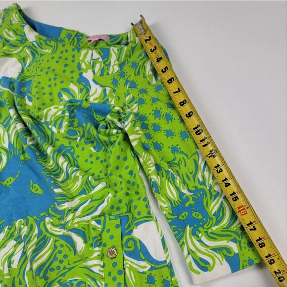 Lilly Pulitzer Dress Small Charlene Shift‎ Limeade Lion Print Green Knit Small - Picture 6 of 10